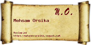 Mehsam Orsika névjegykártya